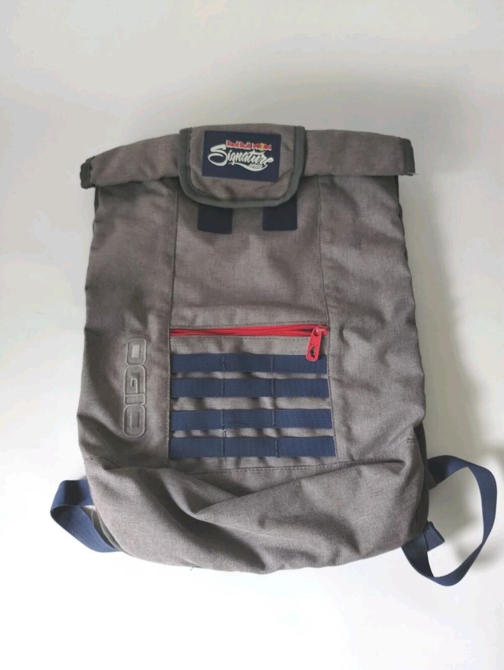 OGIO Red Bull Collab Backpack Signature Series MEDIUM Roll Top Gray Lightweight